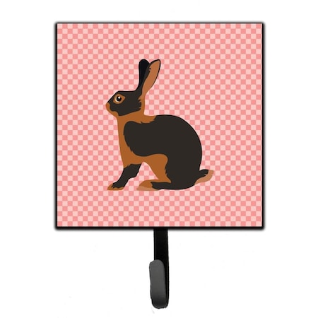 Carolines Treasures Tan Rabbit Pink Check Leash or Key Holder BB7963SH4